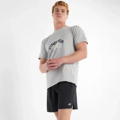 New Balance Men's United Airlines Nyc Half Finisher T-shirt In Grey