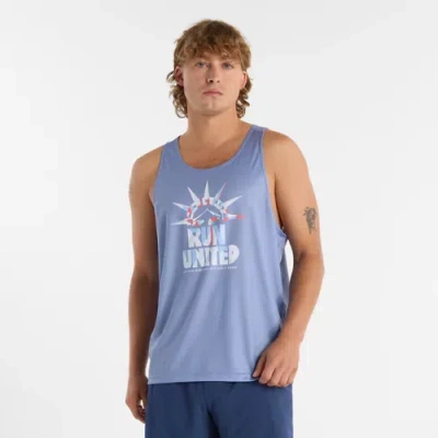 New Balance Men's United Airlines Nyc Half Run Singlet In Blue