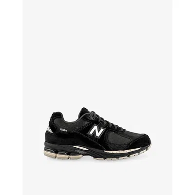 New Balance Mens 2002 Suede And Mesh Trainers Black Black Cream In Multi