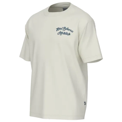 New Balance Mens  Athletic Relaxed League T-shirt In Sea Salt/sea Salt