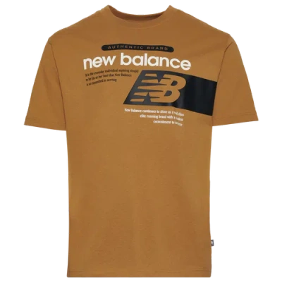 New Balance Mens  Athletics Relaxed Player Short Sleeve T-shirt In Ginger/white