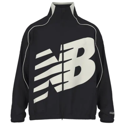 New Balance Mens  Basketball Oversized Print Woven Jacket In Black