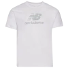 New Balance Mens  Essential Stacked Logo T-shirt In White/reflective Silver