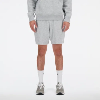 New Balance Mens  French Terry Shorts In Gray/white