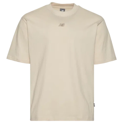 New Balance Mens  Oversized Center Chest Emblem Tonal T-shirt In Linen