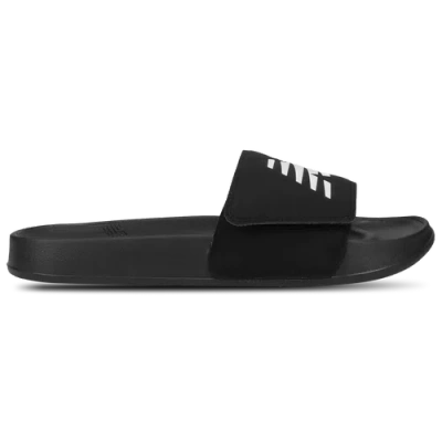 New Balance Mens  Velcro Slides In Black/white