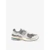 New Balance 2002r Grey Low Top Sneakers With Logo Patch In Suede Unisex In Multi