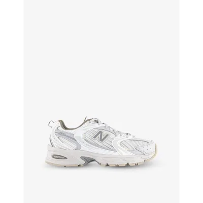 New Balance Mens Sea Salt Mr530 Logo-embossed Leather And Mesh Low-top Trainers