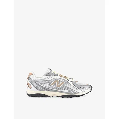 New Balance Mens Silver Metallic Off Whit 204l Leather And Mesh Trainers In Multi