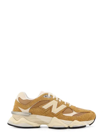New Balance Mesh And Suede Trainers With Embroidered Logo On The Side In Brown