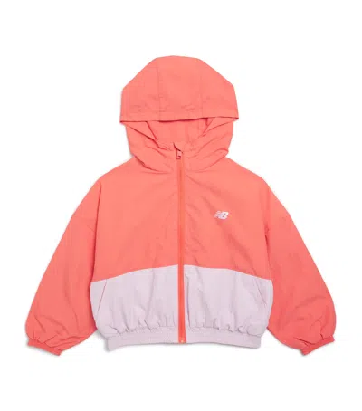New Balance Kids' Mesh-lined Wind Cheater Jacket In Orange