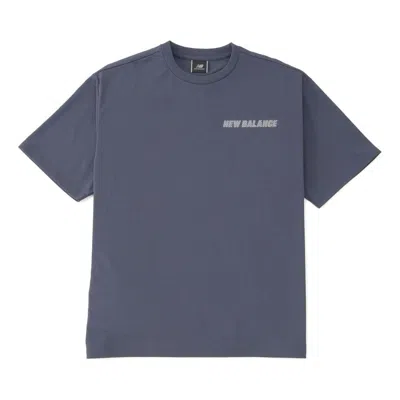 New Balance Met24 Reflection Nb Logo T-shirt 'graphite' In Blue