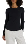 New Balance Microrib Long Sleeve T-shirt In Black