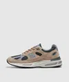 New Balance 991 Beige Suede Blend Sneakers In Cement