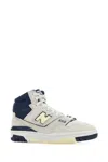 New Balance High-top Sneakers With Contrast Panels And Perforated Toe Box In Seasalt