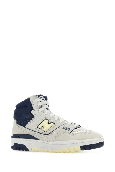 New Balance Multicolor Leather And Suede 650 Sneakers In Seasalt