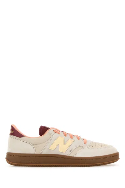 New Balance Multicolor Leather And Suede T500 Sneakers In Neutral