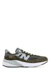New Balance Multicolor Mesh And Suede 990v6 Sneakers In Green
