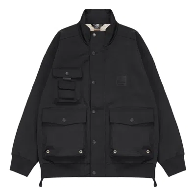 New Balance Multiple Pockets Cargo Windproof Sports Logo Jacket Black