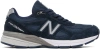 New Balance Fabric And Suede Sneakers With Contrast Sole In Navy