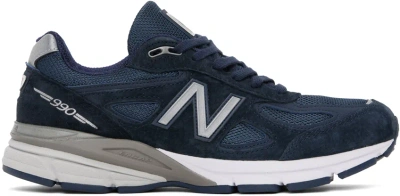New Balance Navy Made In Usa 990v4 Core Sneakers