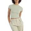 New Balance Nb Define Crop Fitted Performance T-shirt In Green