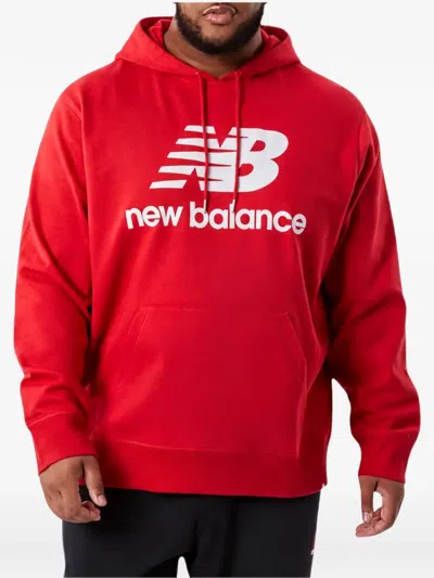 New Balance Nb Essentials Stacked-logo Hoddie In Red