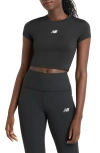 New Balance Nb Harmony Fitted Crop Performance T-shirt In Black