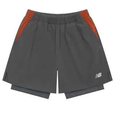 New Balance Nb Logo 2 In 1 Short 'dark Grey' In Gray