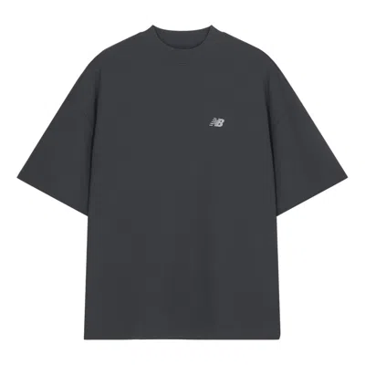 New Balance Nb Logo Cotton T-shirt 'grey' In Black