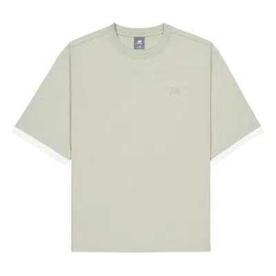 New Balance Nb Logo Crewneck T-shirt 'olivine' In Gray