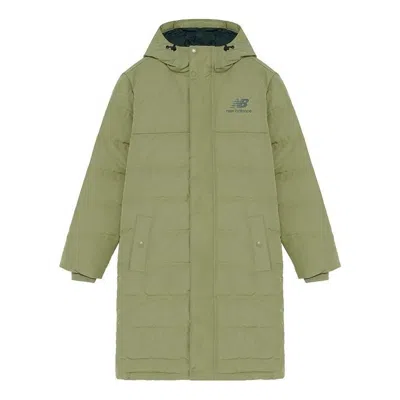 New Balance Nb Logo Print Long Down Jacket 'green'