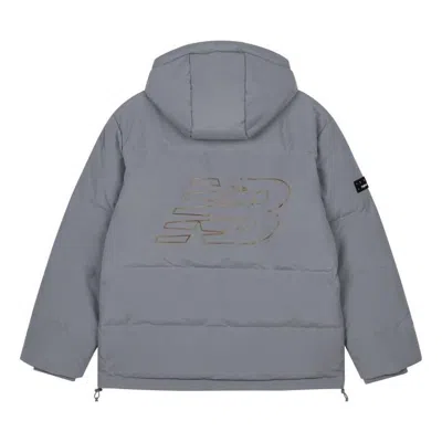 New Balance Nb Logo Winter Down Jacket 'light Grey' In Gray
