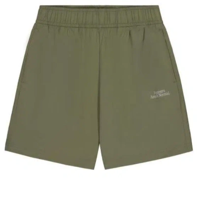 New Balance Nb Small Logo Woven Short 'olive Green' In Gray