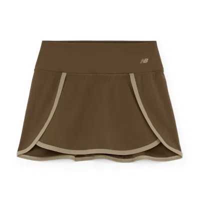 New Balance Nb Tennis Skirt In Dark Mushroom,dockside