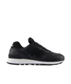 New Balance Black Low Top Sneakers With Logo Patch In Leather Woman In Black
