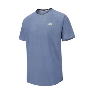 New Balance Nb官方正品男款舒适运动专业跑步圆领短袖t恤mt33281 In Blue