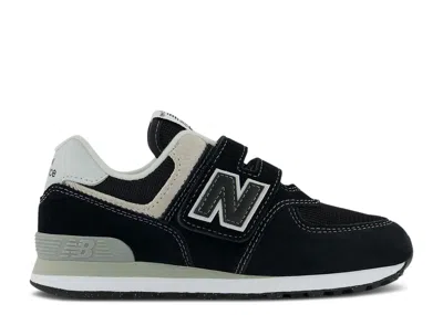 New Balance 574 Hook & Loop Little Kid Wide 'core Pack - Black'