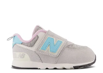 New Balance Babies'   574 New-b Hook & Loop Toddler 'brighton Grey Summer Aqua' In Gray