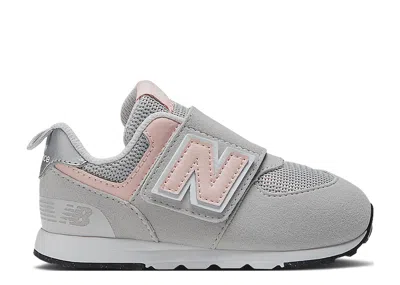 New Balance Babies'   574 New-b Hook & Loop Toddler 'rain Cloud Pink Haze' In Gray