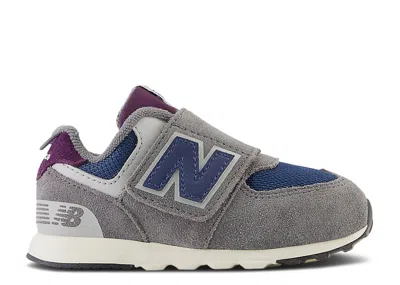 New Balance Babies'   574 New-b Hook & Loop Toddler Wide 'castlerock Navy' In Gray
