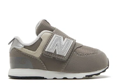 New Balance Babies'   574 New-b Hook & Loop Toddler Wide 'rain Cloud Silver Metallic'