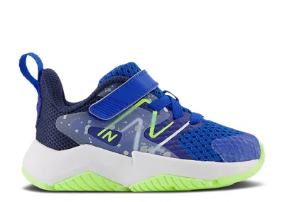 New Balance Babies'   Rave Run V2 Bungee Lace Top Strap Toddler 'team Royal Paint Splatter' In Blue