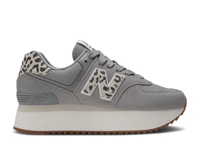 New Balance Wmns 574+ 'shadow Grey Leopard' In Gray