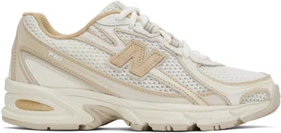 New Balance 740 Leather And Suede-trimmed Mesh Sneakers In Beige