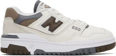 New Balance Off-white & Brown 550 Sneakers In Sea Salt/dark Mushro