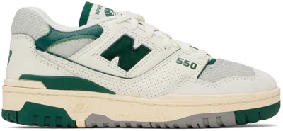 New Balance Off-white & Green 550 Sneakers In Sea Salt/marsh Green