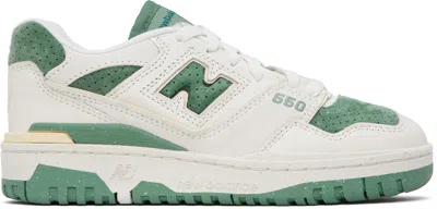New Balance Off-white & Green Bbw550 Sneakers In Gray