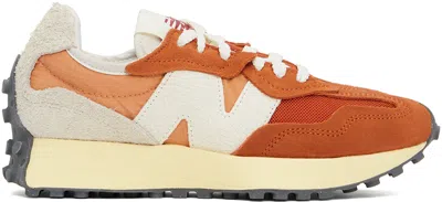 New Balance Orange & Off-white 327 Sneakers In Infield Clay/copper