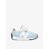 New Balance Pale Blue Kids' 327 Suede And Leather Low-top Trainers Eur 33 / 1 Uk In Pale Blue